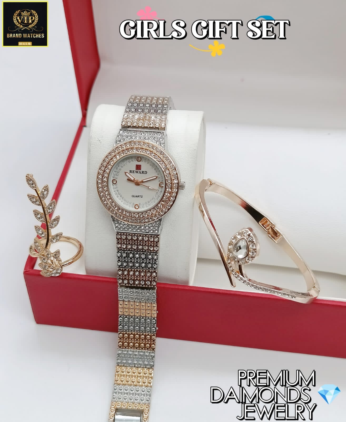 GIRL'S DAIMONDS STONE  WATCH ⌚