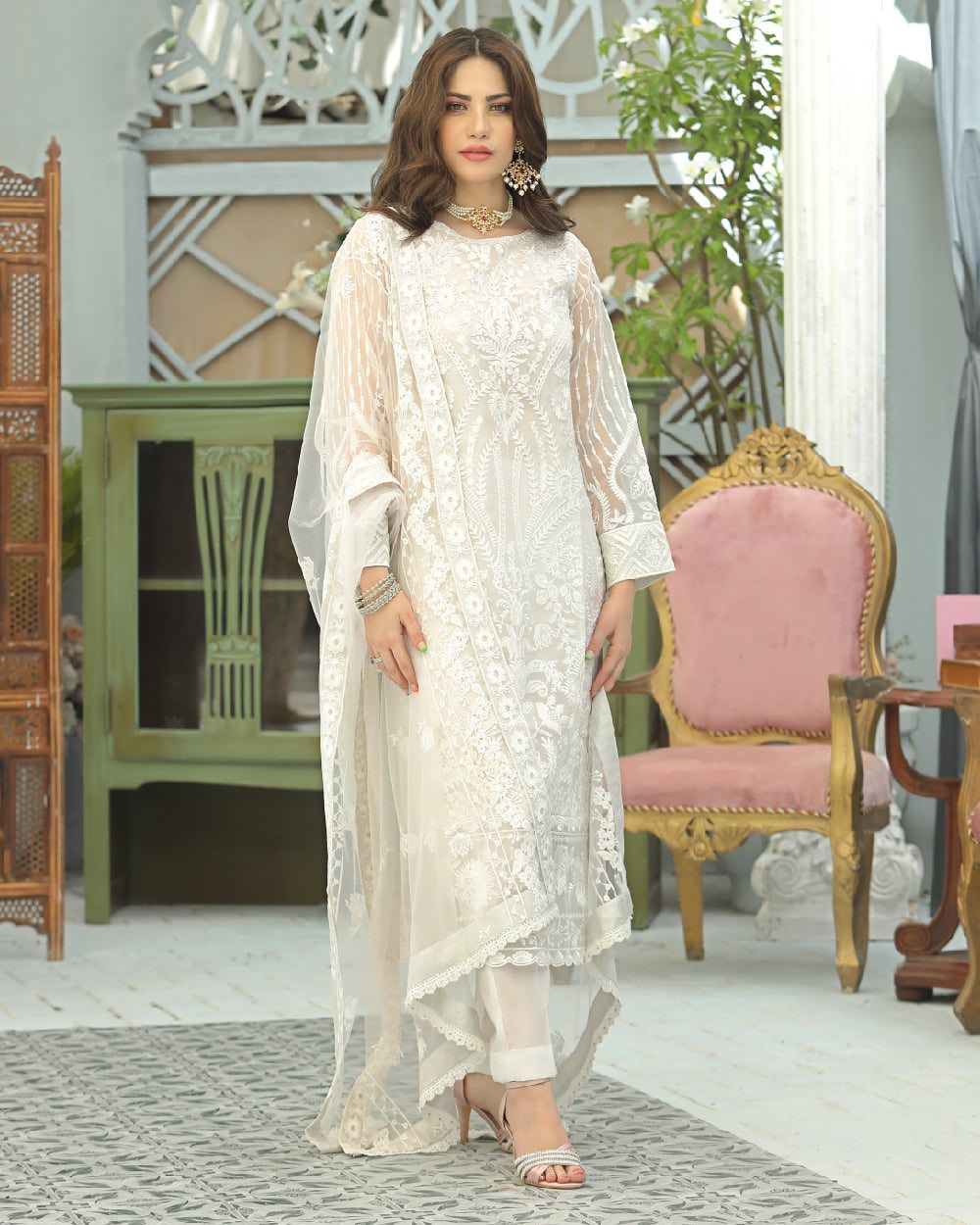 Full embroidery with exquisite sequence detailing