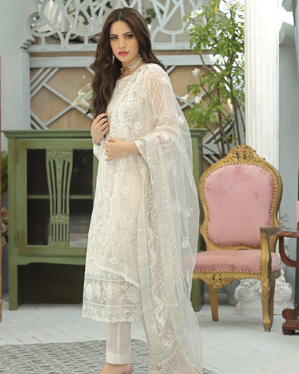 Full embroidery with exquisite sequence detailing